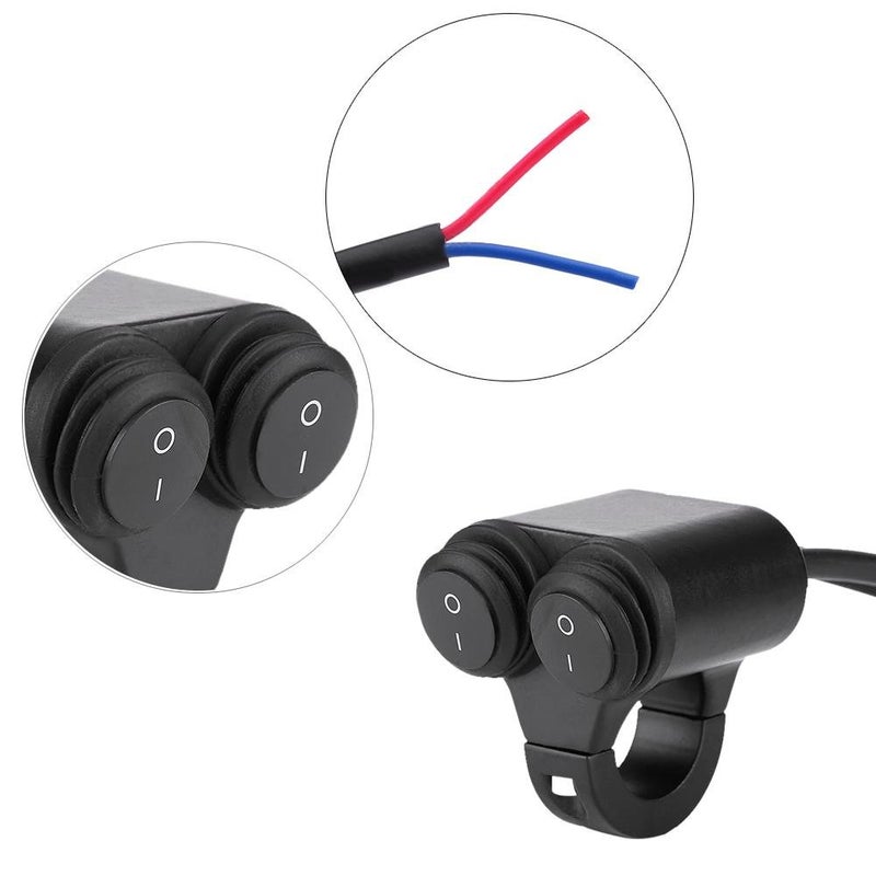 Keenso Universal 22mm Motorcycle Handlebar Switch,Handlebar Brake Fog Lights Horn Dual Control Button Switch (B) - Image 3